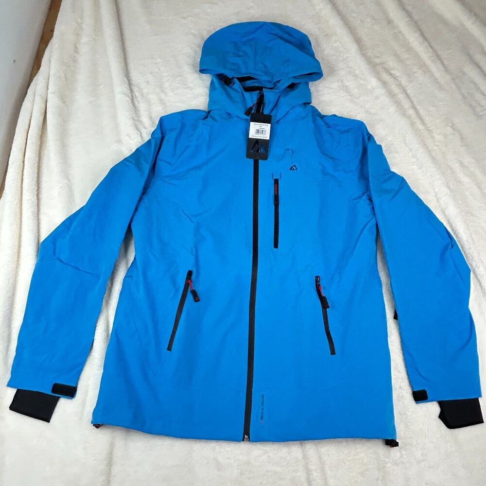 Apricoat Men's Jacket in Light Blue with Removable Hood Size Large